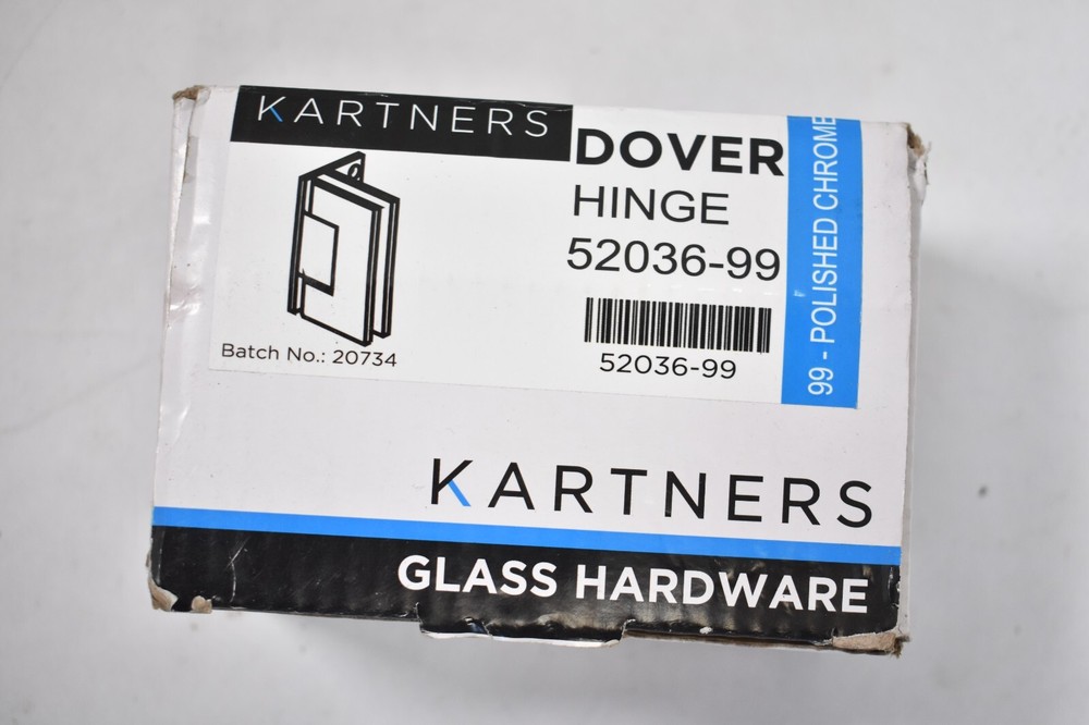Kartners Dover Wall Mount Offset Back Plate Hinge Polished Chrome 52036-99