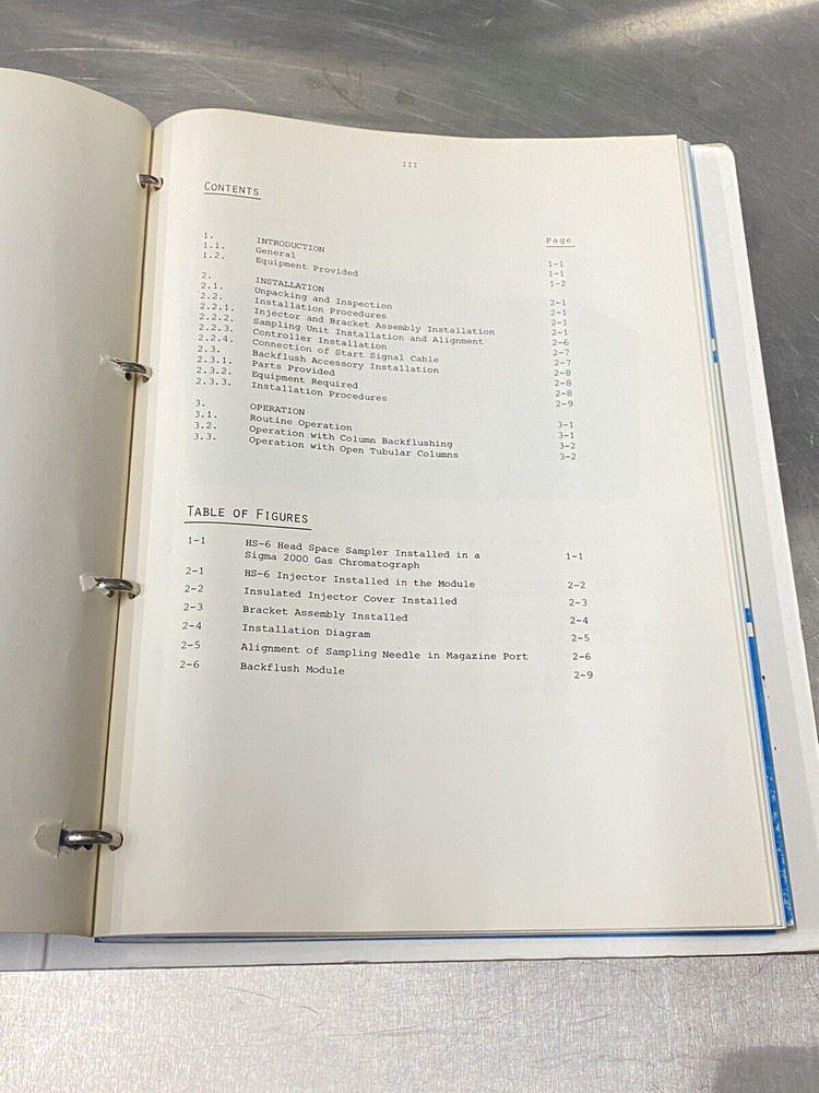 Perkin Elmer PE HS-6 Head Space Sampler - Users Guide / Manual