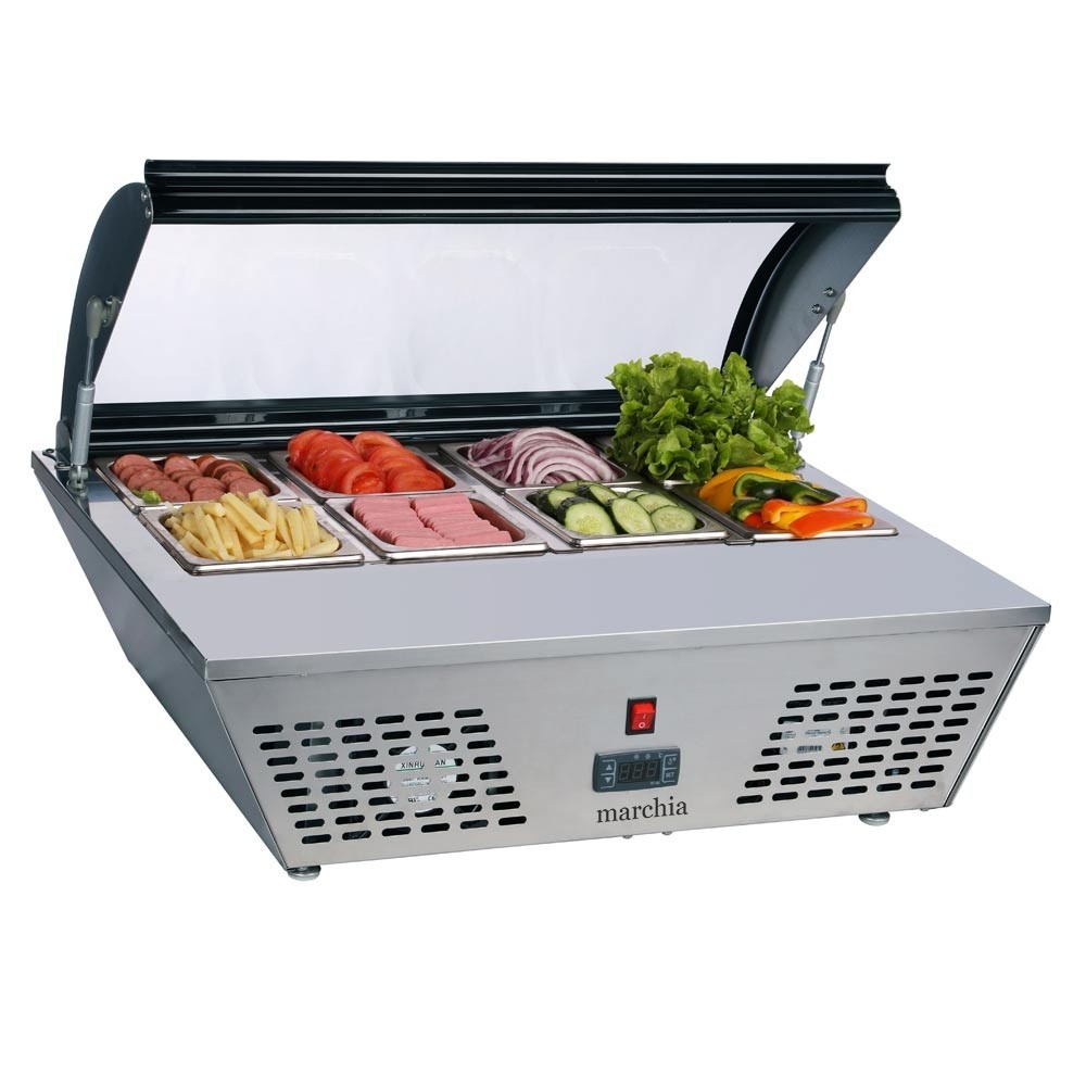 30" Refrigerated Countertop Refrigerator, Folding Glass, S/S