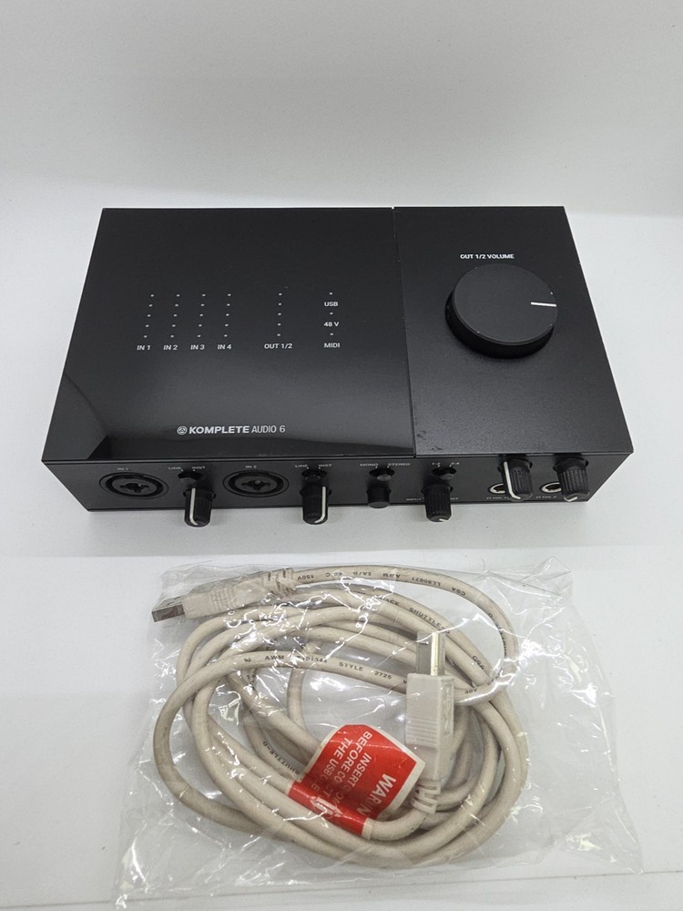 Native Instruments Komplete Audio 6 MK2 Interface With USB A Cable TESTED