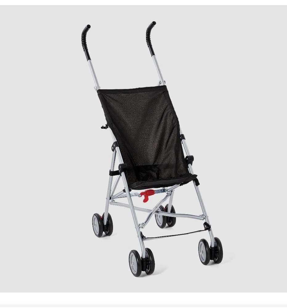 Parent's Choice Umbrella Stroller Black Silver Lightweight Compact Folding