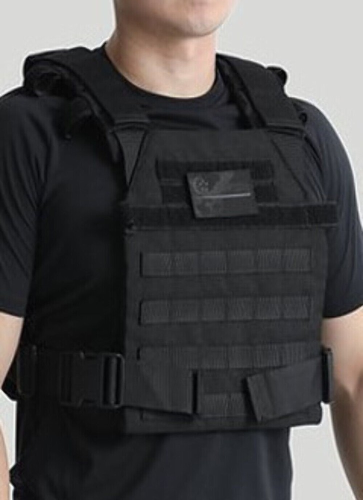 Active Shooter Molle Tactical Vest Plate Carrier Black
