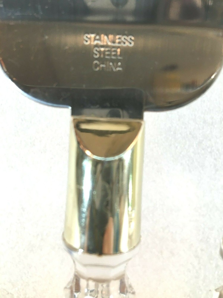 Stainless Steel Knife & Server Set Clear Acrylic Handles