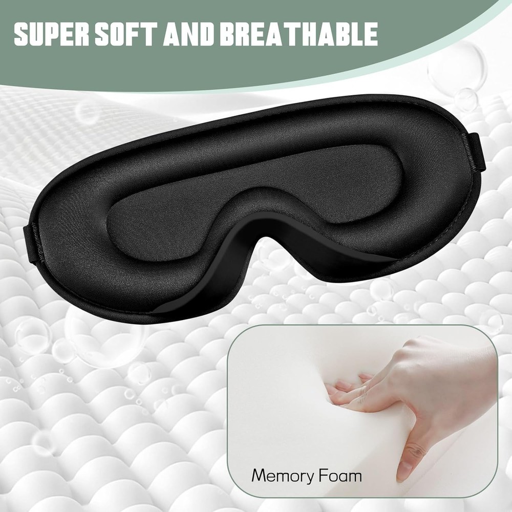 Sleep Mask for Side Sleeper Men Women | Zero Eye Pressure 3D, Light Blocking Des