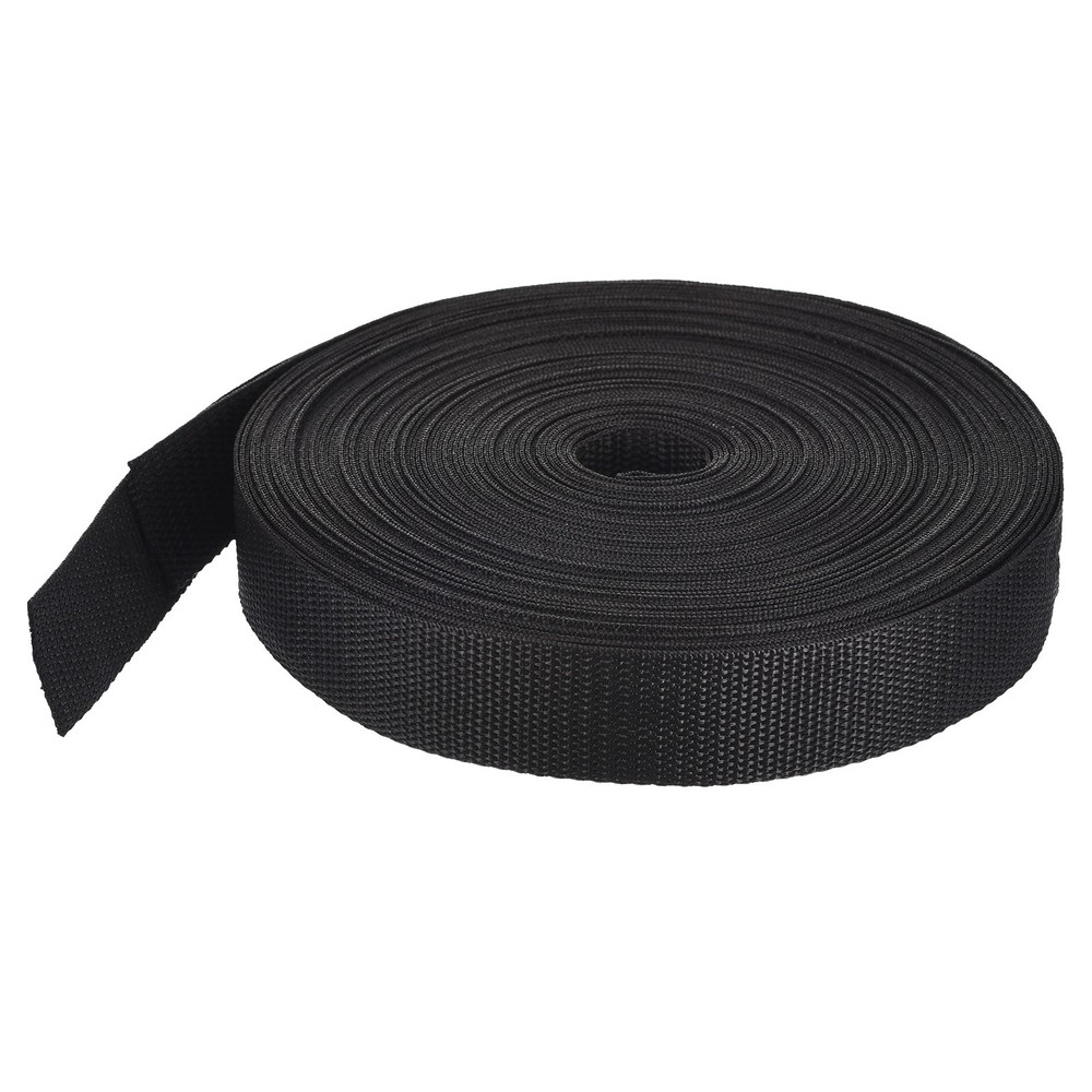 Lightweight Polypropylene Webbing Strap 1 1/2" 25 Yard Backpack Black