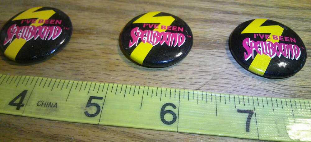 3 original Vintage pinback buttons "Ive Been  Spellbound" 1987 Marvel