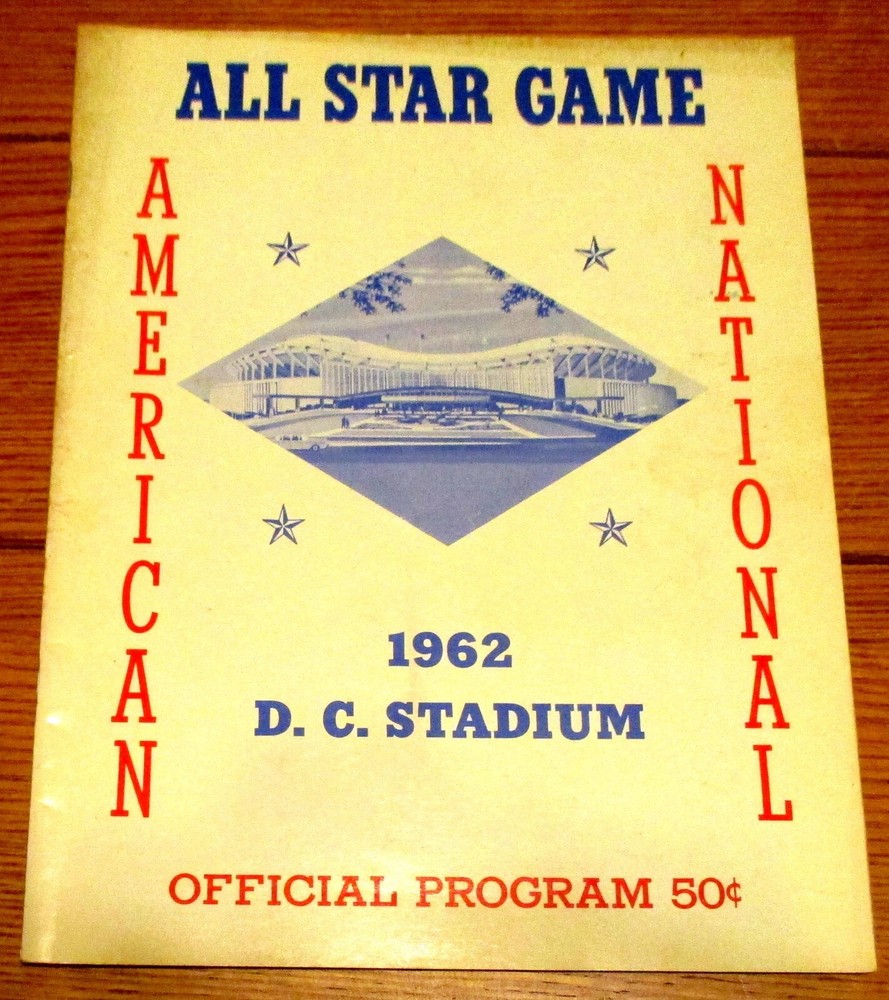 1962 Baseball All Star Game Program Washington D. C. Stadium  Partially Scored