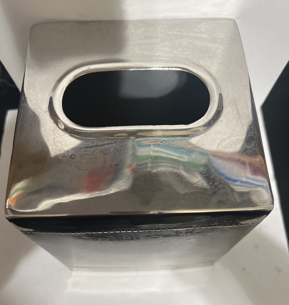 Silver Tone Metal Tissue Box