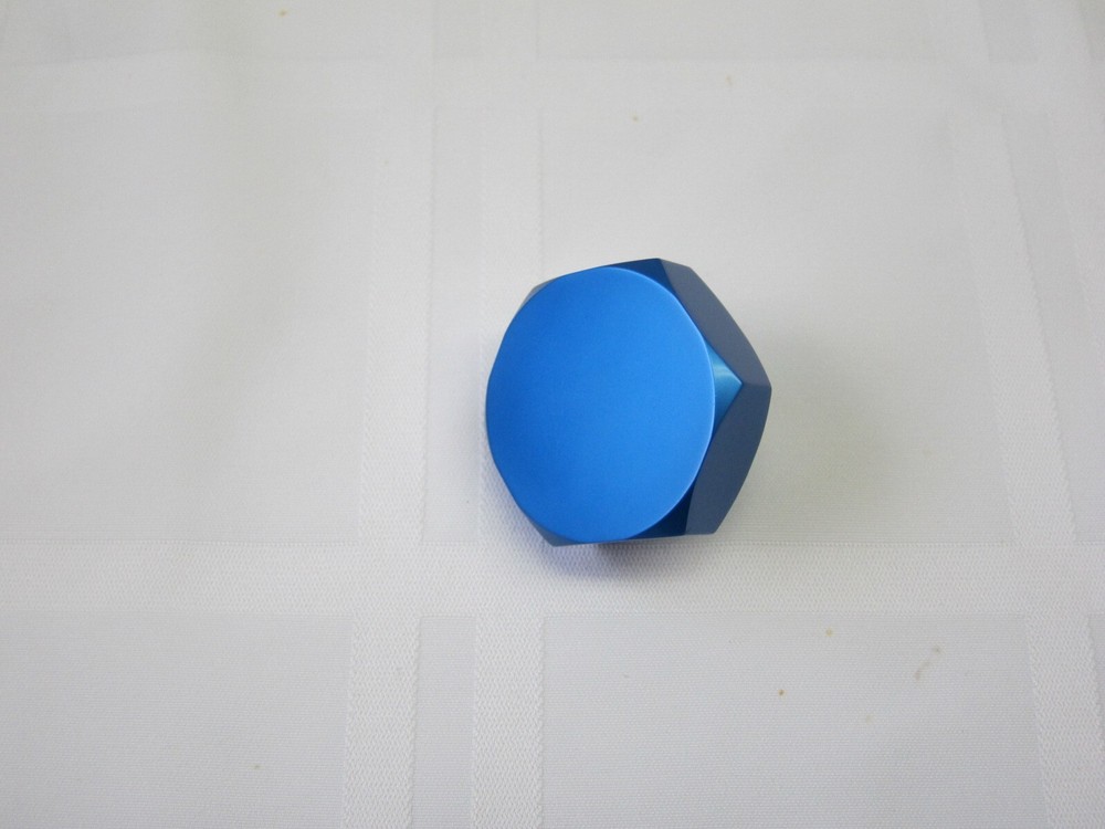 Lowrider Hydraulics 3/8" hex tank plug, 1.95" diameter, anodized blue, 1 pack
