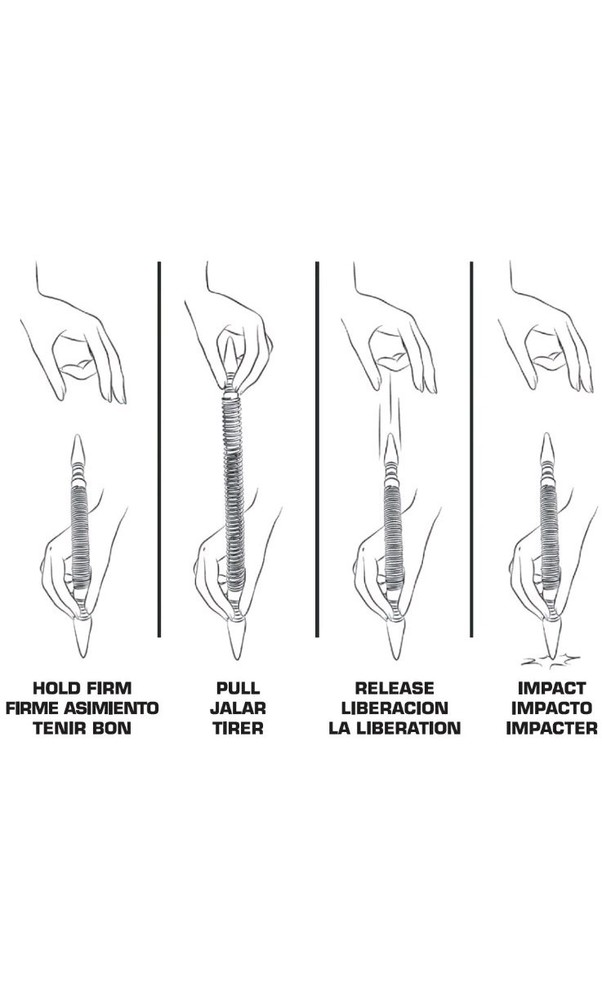 HIT Tool 2/32" (#2) & 3/32" (#3) Nail Set Combination Hammerless Spring Tool