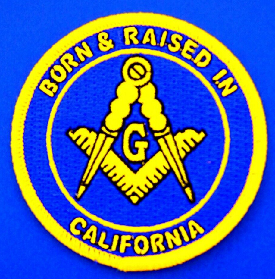 Born And Raised In CALIFORNIA Masonic Patch