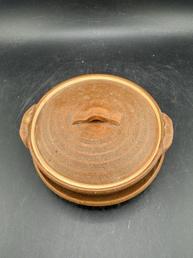 Mini Lidded Stoneware Pot With Sig On Base See Photos Candy Dish