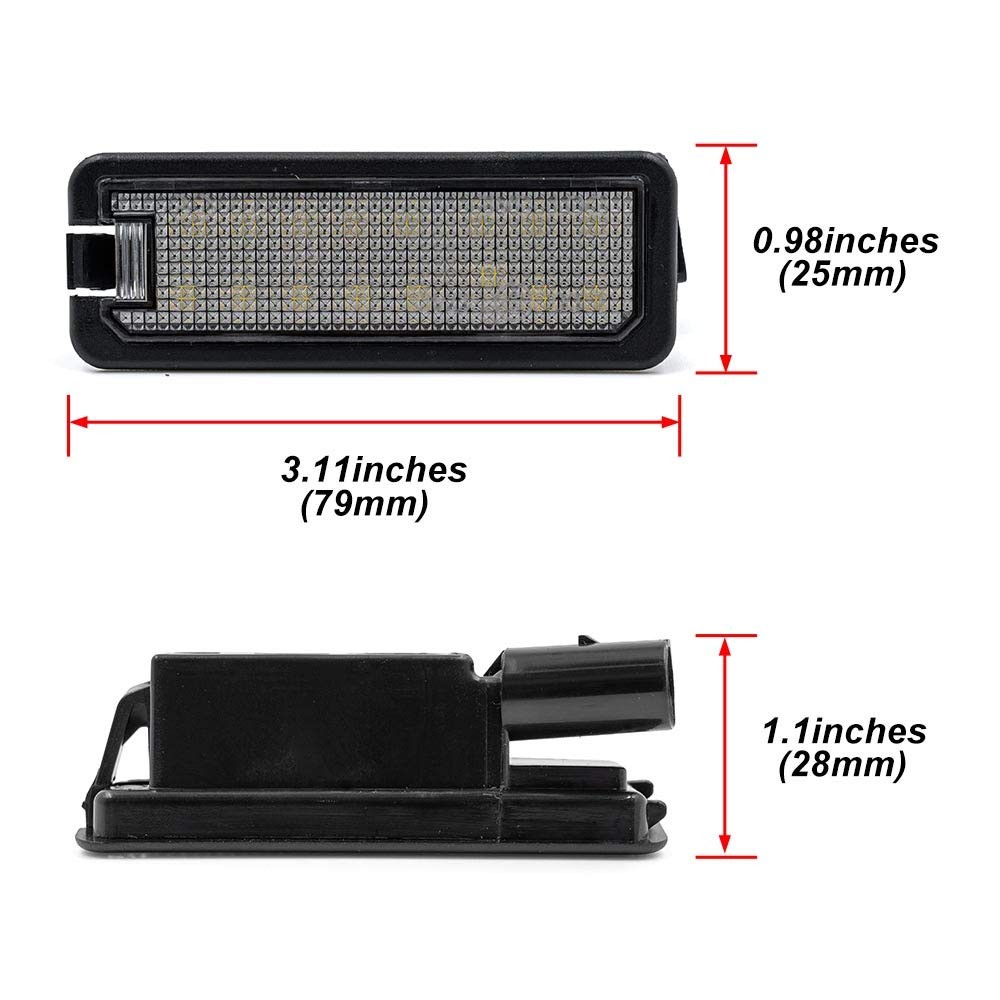 LED License Plate Lights Xenon White Error Free Fits VW Models 2PCS