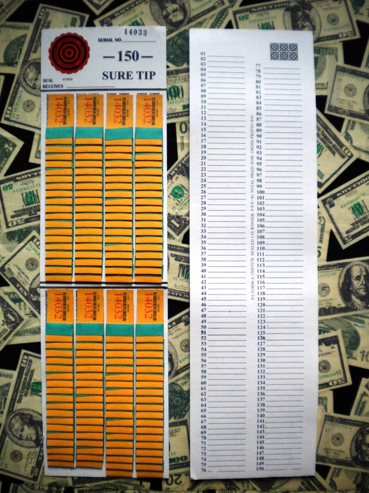 (Twelve) 150 SURE TIP BOARD {01 to 150} Fund-Raising Raffle Pull Tab Jar Ticket