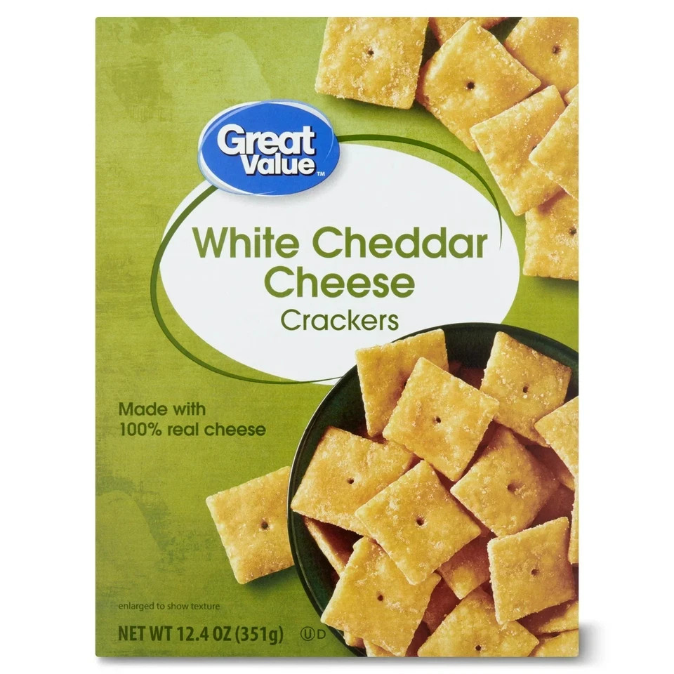 (2 pack) GREAT VALUE 12.4 OZ WHITE CHEDDAR CHEESE CRACKERS