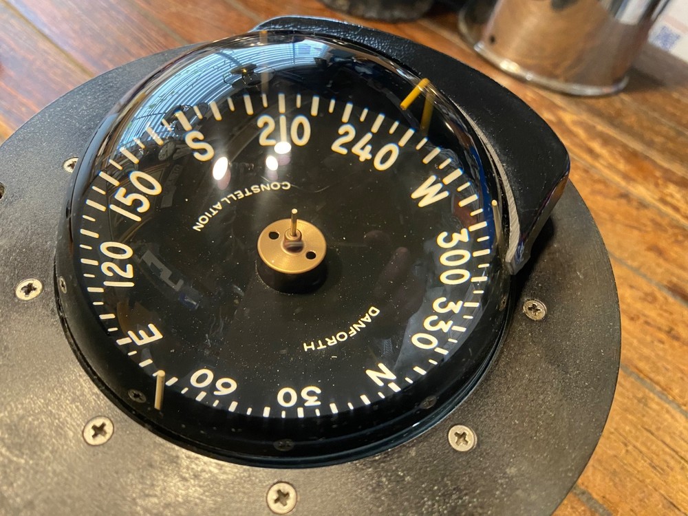 Lightly Used Danforth Constellation Dash Mount Compass 4" Card