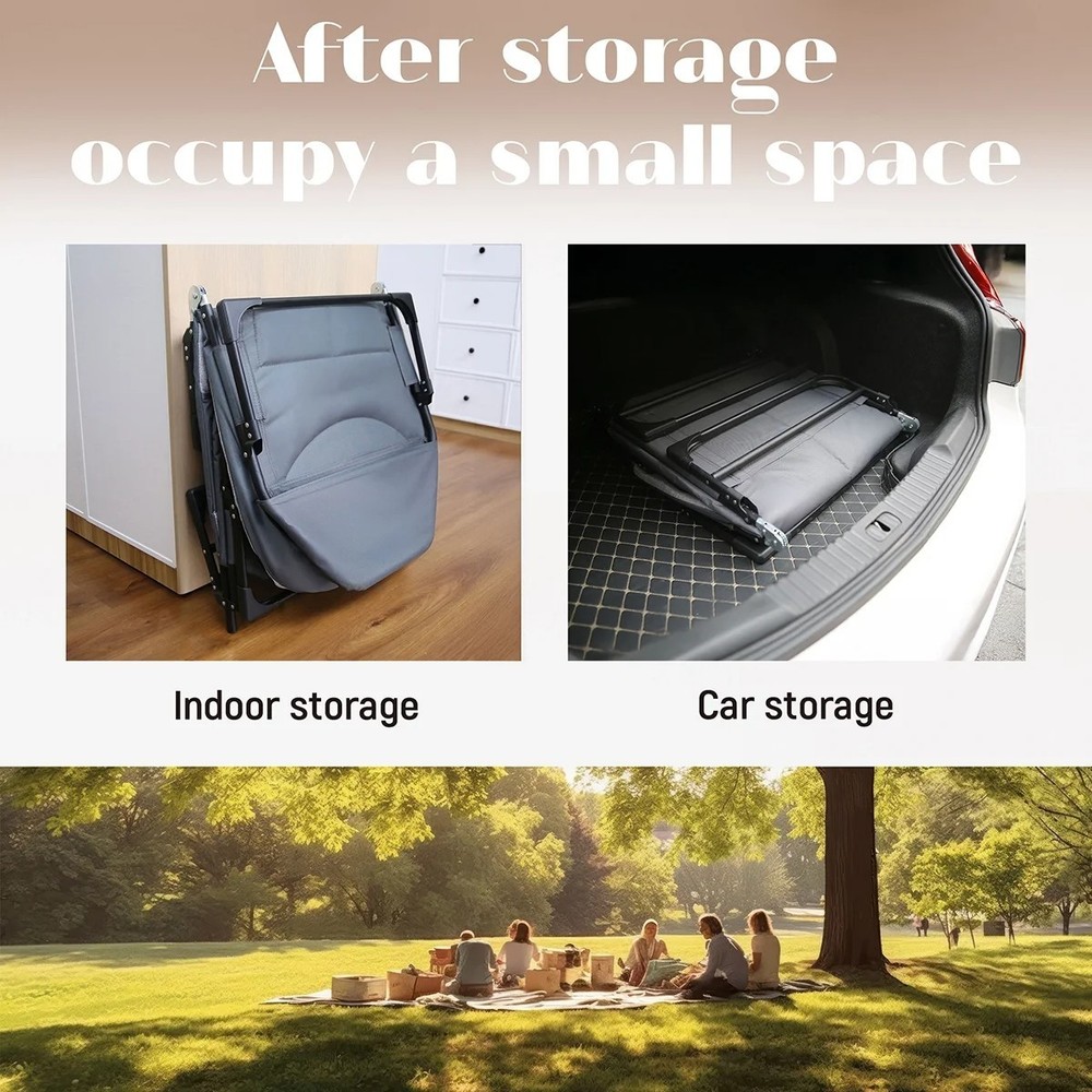 Portable Camping Cot with Mattress, Foldable Padded Sleeping Cot