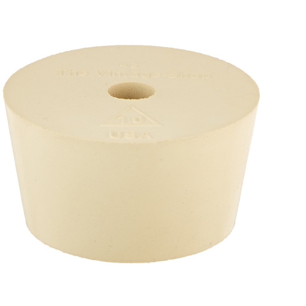 Rubber Stopper - Size 10 - Drilled