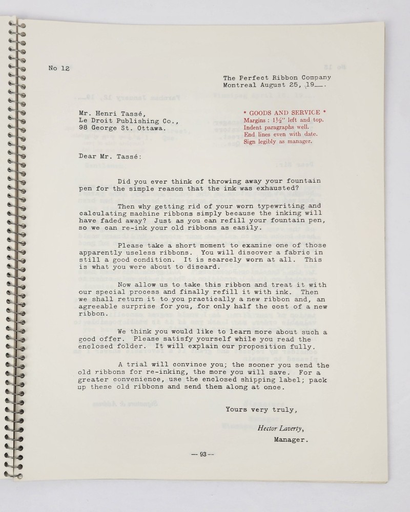 Vintage LaSalle Bilingual Method Elementary Course For Typing Book Montreal