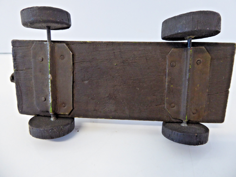 Vintage Metal Pull Toy Lamb Folk Art