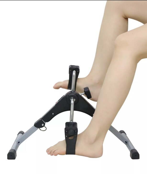Mini Exercise Bike Under Desk Pedal Arm/Leg Trainer LCD Display Silver