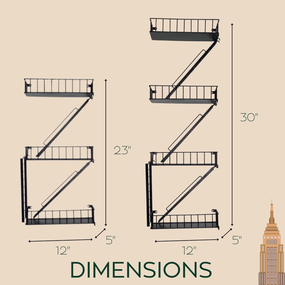 Fire Escape Shelf: Versatile Display for Figures & Trinkets (3-Tier)