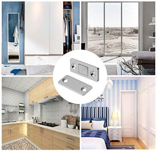 Magnetic Door Catch - 4 Pack Easy Install for Cabinets & Closets