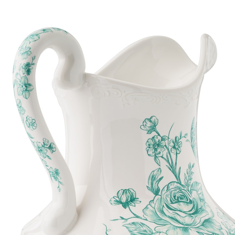 Stoneware 2 Quart Pitcher Blue W/ Durable & Leak Proof Design New