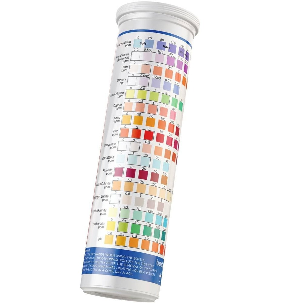 Easy-to-Use 20 in 1 Water Testing Kit - 120 Strips for Safe & Clean Drinking