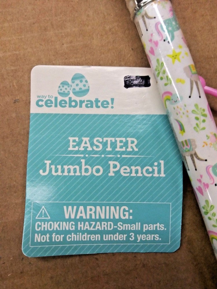 Celebrate Easter Jumbo Pencil with Multi-colored Unicorns/LLAMAS with Sharpener