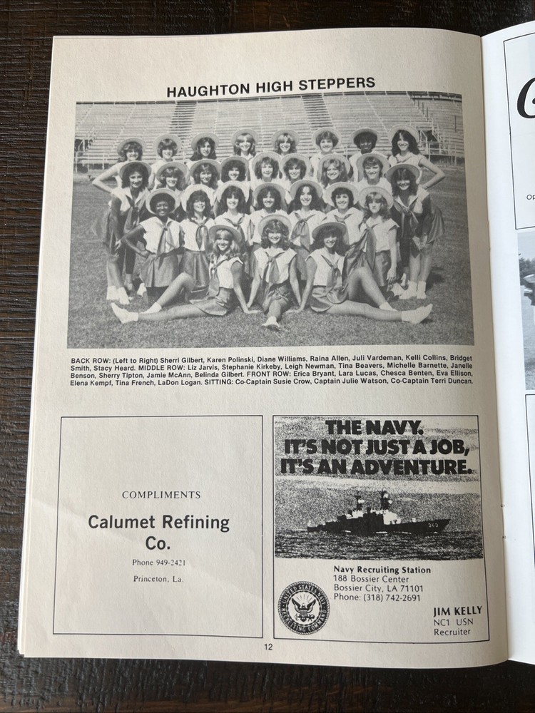 1982 Haughton vs. Minden Football Program 20 Pages