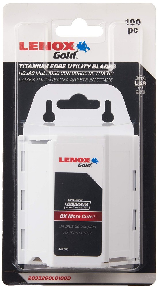 Gold Utility Knife Blade 100 Pack