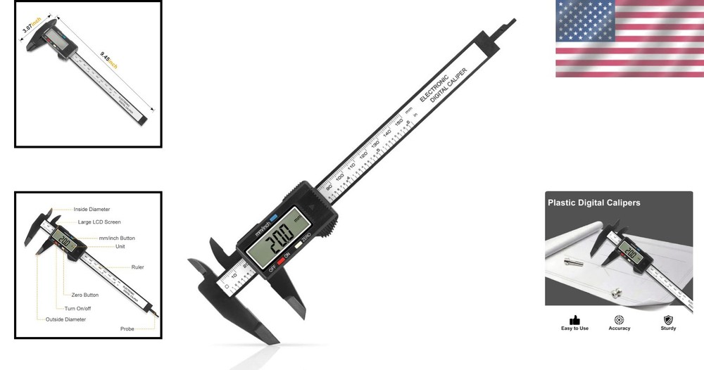 Versatile 0-6 Inch Digital Caliper with Auto Shut-Off & Multiple Measuring Modes