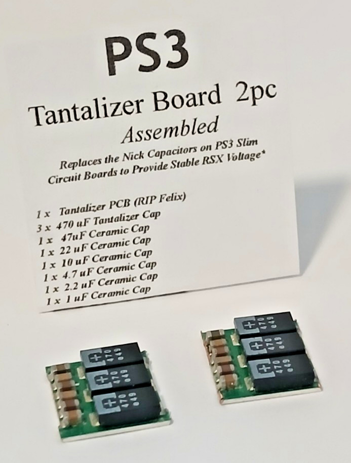 PS3 Tokin Cap Replacement (Tantalizers) 2 SETs (2 Tan PCBs ASSEMBLED)+Ultra Thin