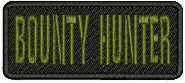 BOUNTY HUNTER Embroidery Patch  2x5  Hook On Back  od on black