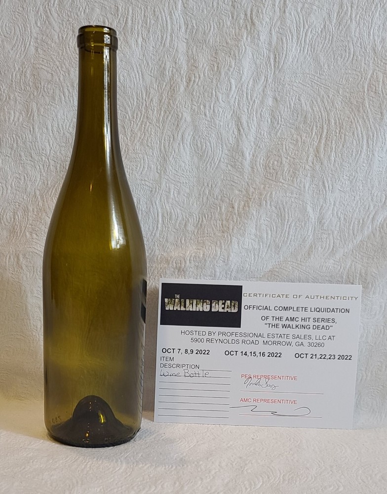 The Walking Dead Prop ‘Quantity 1’ Random Prop Wine Bottle With COA Box #139