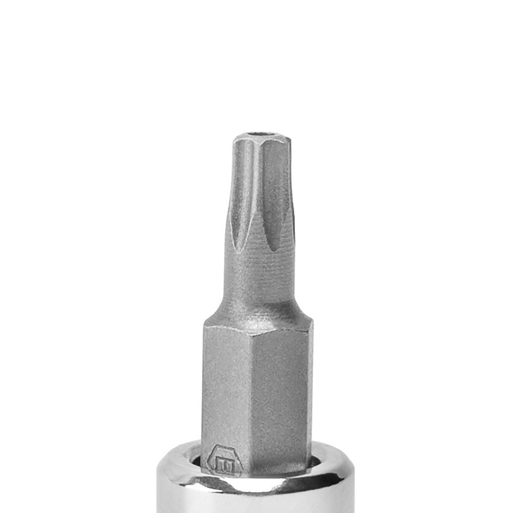 Genius Tools 1/4" Dr. T-20 Tamperproof Star Bit Socket, 45mmL - 208+7120