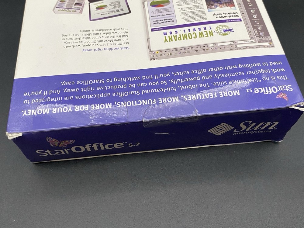 Vtg STAROFFICE 5.2 SUN Microsystems Software English CD-ROM 2000 LINUX Windows