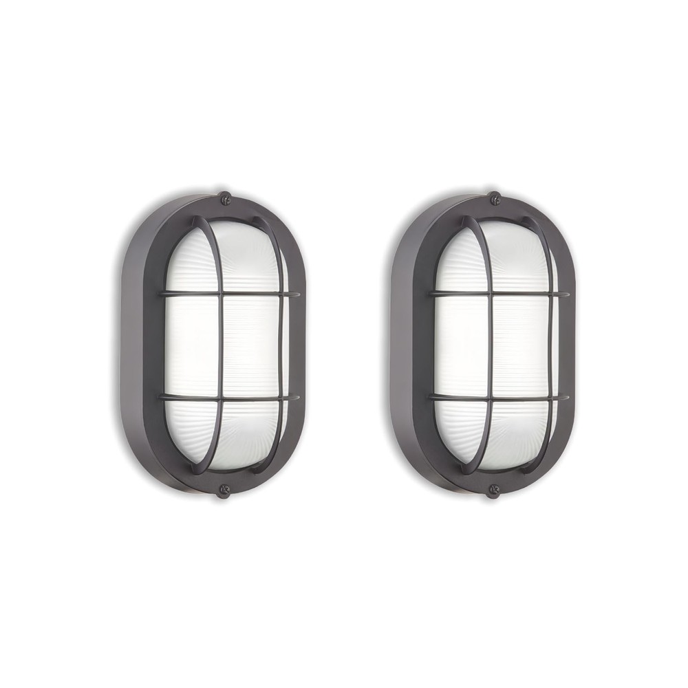 WISBEAM 2 Pack LED Bulkhead Light, Outdoor Wall 2 Pack, Black