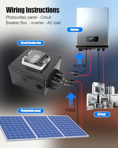 Solar Panel Disconnect Switch, 32A 1000V DC Circuit Breaker 2 String 32 Amp