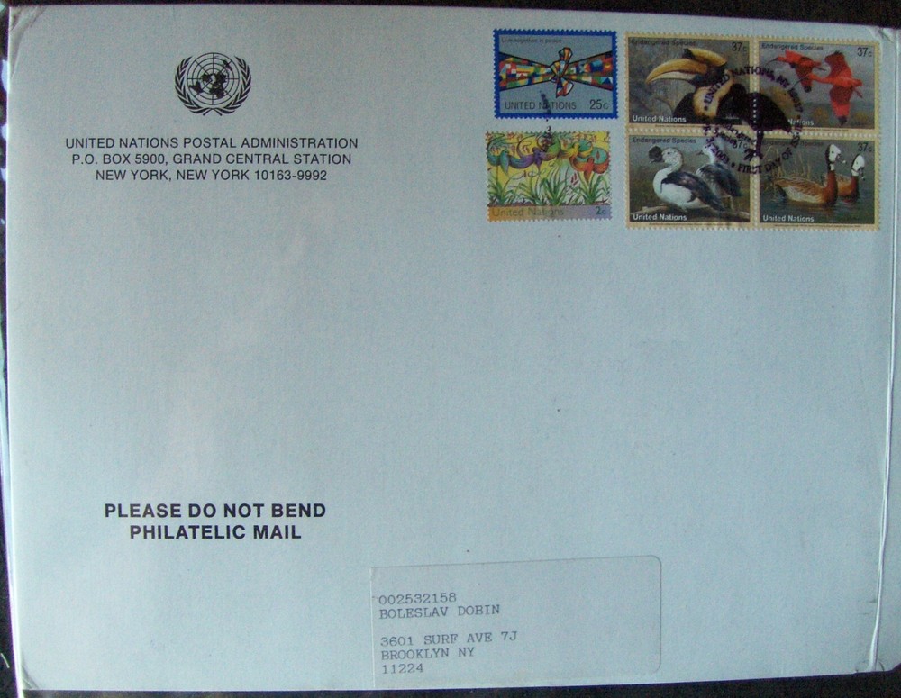 UN large FDC envelope Endangered Species New York 2003