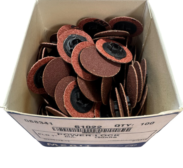 Merit 1" Quick Change Sanding Discs 150 Grit Type I, Power-Lock 100 Pack