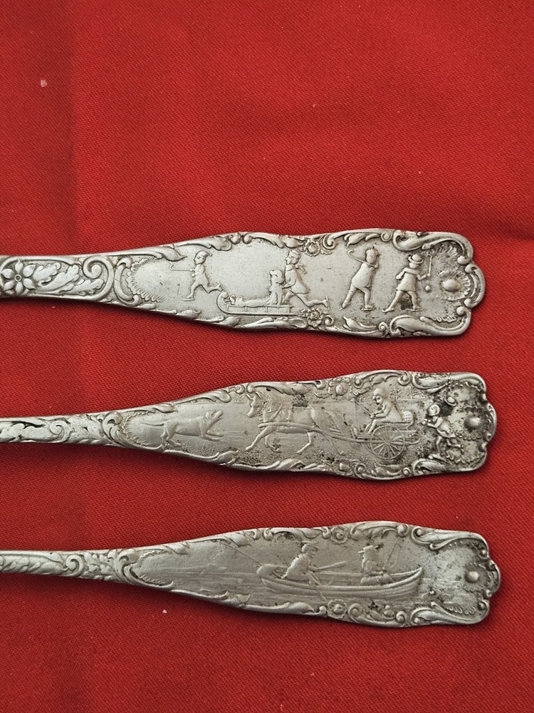 1 Place Setting Cuevee S/P Flatware Sport Scene's Handles