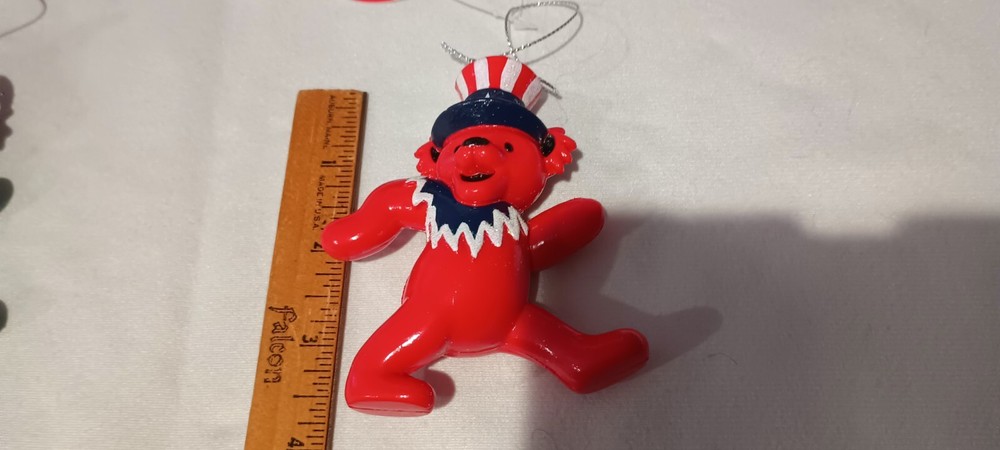 Grateful Dead Red Dancing Bear Uncle Sam Christmas Ornament