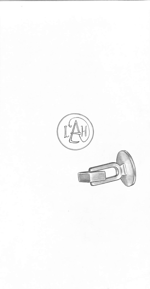 Logo Cuff Links Graphite Drawing