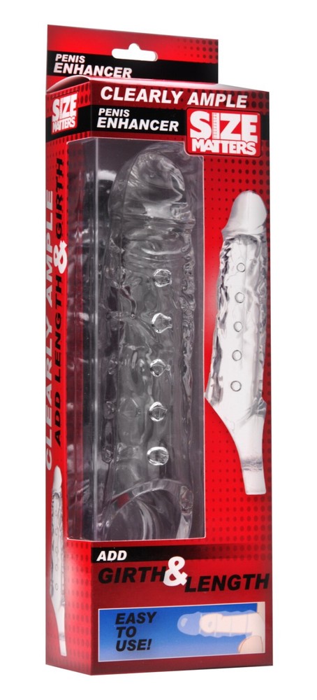 Size Matters Really Ample Penis Enhancer - Penis Extender Extension Sleeve CLEAR