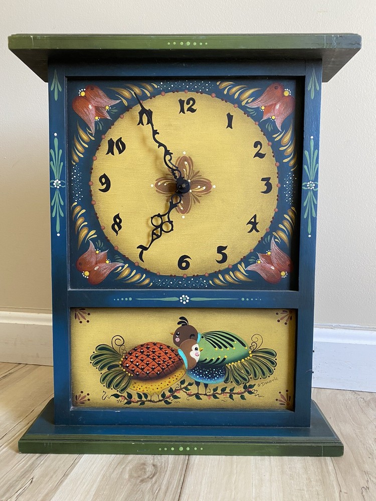 Hand Painted Folk/country Clock