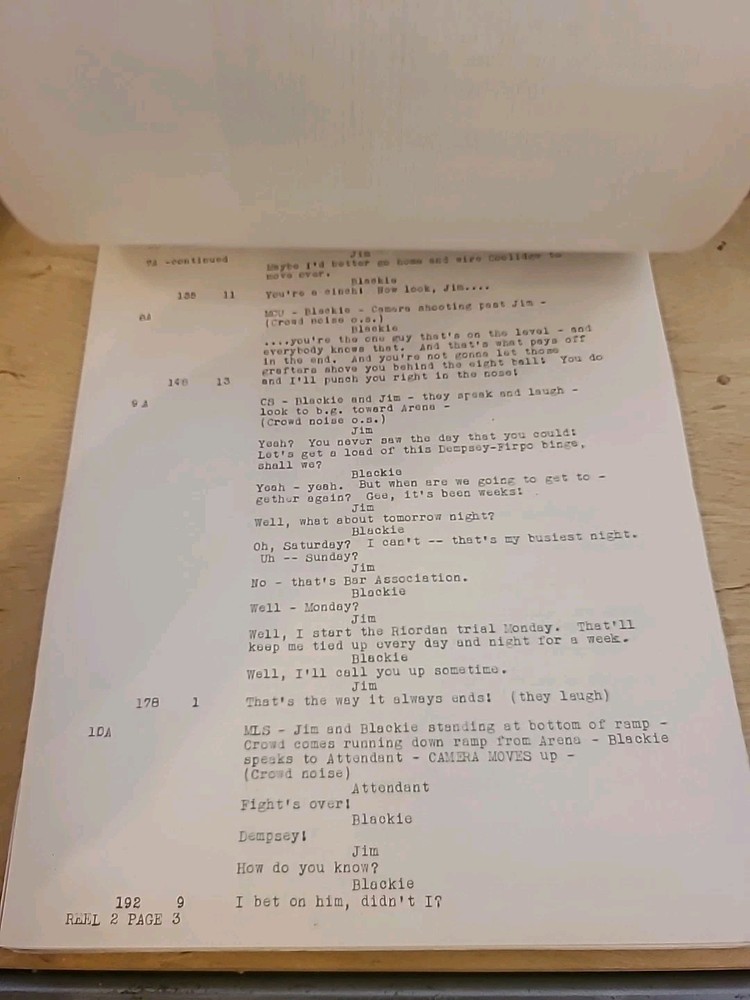 Manhattan Melodrama Original Continuity Script 1937 Re-Release