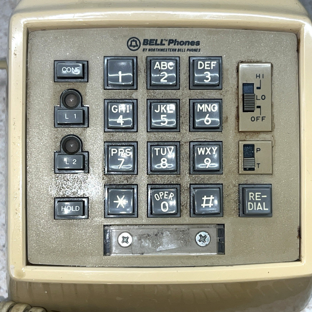 Vintage Bell Phones Model Basic 2-21550 Push Button Desk Phone UNTESTED