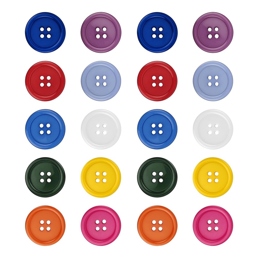 60 PCS 1 Inch (25mm) Buttons, Sewing Flatback Resin Button, Buttons for Sewin...